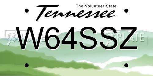 W64SSZ Tennessee License Plate