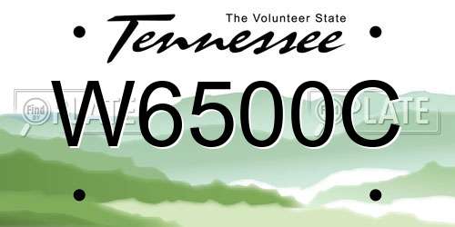 W6500C Tennessee License Plate