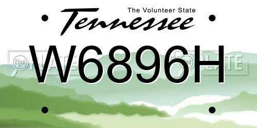 W6896H Tennessee License Plate
