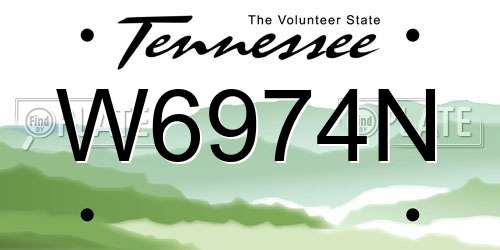 W6974N Tennessee License Plate