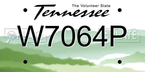 W7064P Tennessee License Plate