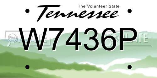 W7436P Tennessee License Plate