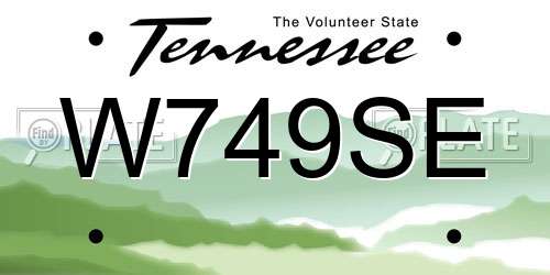 W749SE Tennessee License Plate