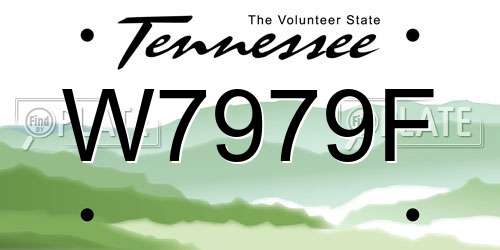 W7979F Tennessee License Plate