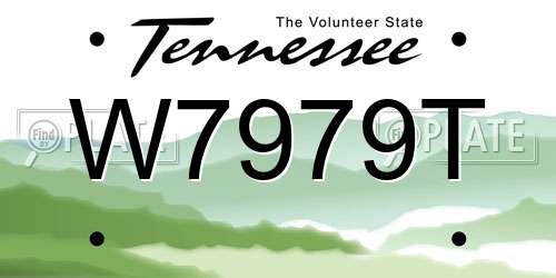 W7979T Tennessee License Plate
