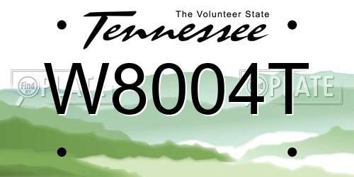W8004T Tennessee License Plate