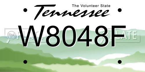 W8048F Tennessee License Plate