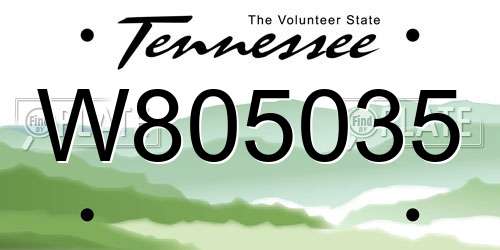 W805035 Tennessee License Plate