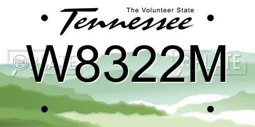 W8322M Tennessee License Plate