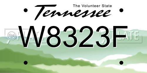 W8323F Tennessee License Plate