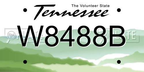 W8488B Tennessee License Plate