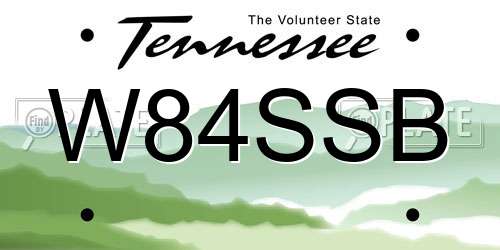 W84SSB Tennessee License Plate