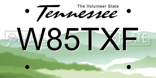 W85TXF Tennessee License Plate