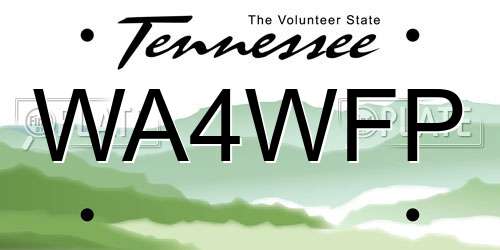 WA4WFP Tennessee License Plate