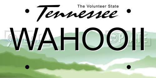 WAHOOII Tennessee License Plate