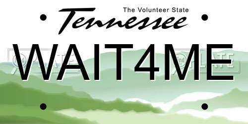 WAIT4ME Tennessee License Plate
