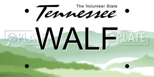 WALF Tennessee License Plate