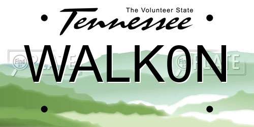 WALK0N Tennessee License Plate