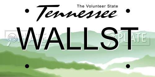 WALLST Tennessee License Plate
