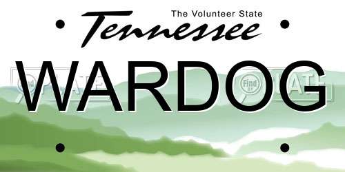 WARDOG Tennessee License Plate