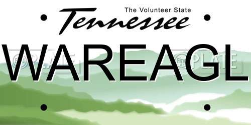 WAREAGL Tennessee License Plate