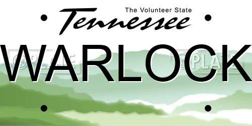 WARLOCK Tennessee License Plate