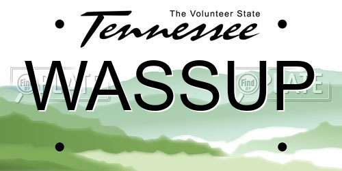 WASSUP Tennessee License Plate