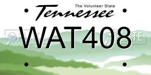 WAT408 Tennessee License Plate