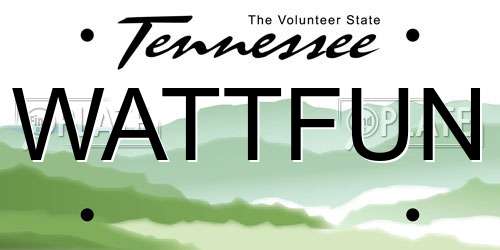 WATTFUN Tennessee License Plate