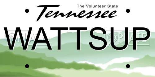 WATTSUP Tennessee License Plate