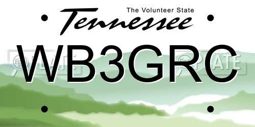 WB3GRC Tennessee License Plate