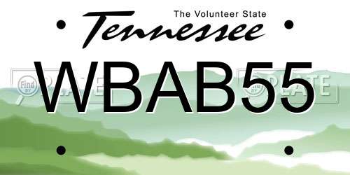 WBAB55 Tennessee License Plate