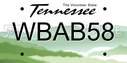 WBAB58 Tennessee License Plate