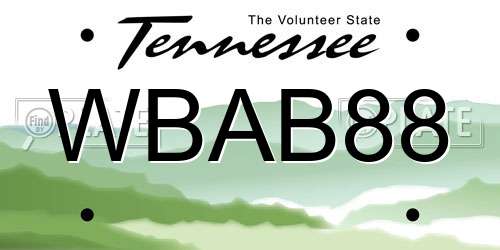 WBAB88 Tennessee License Plate