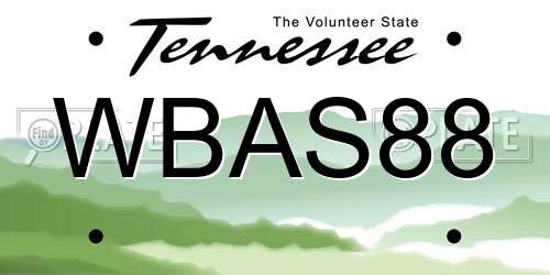 WBAS88 Tennessee License Plate