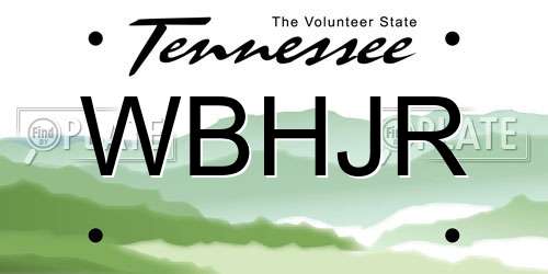 WBHJR Tennessee License Plate