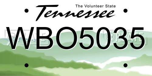 WBO5035 Tennessee License Plate