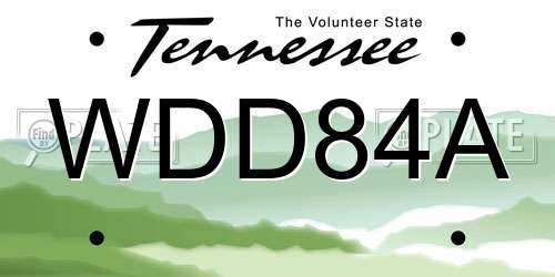 WDD84A Tennessee License Plate