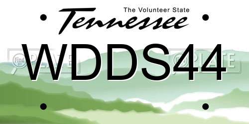WDDS44 Tennessee License Plate