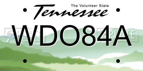 WDO84A Tennessee License Plate