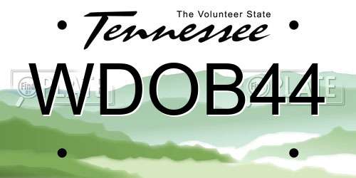 WDOB44 Tennessee License Plate