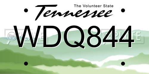 WDQ844 Tennessee License Plate