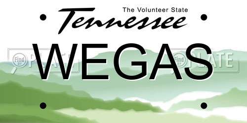 WEGAS Tennessee License Plate