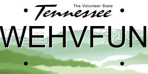 WEHVFUN Tennessee License Plate