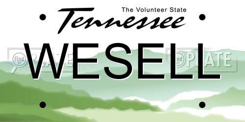WESELL Tennessee License Plate