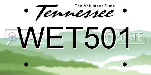WET501 Tennessee License Plate