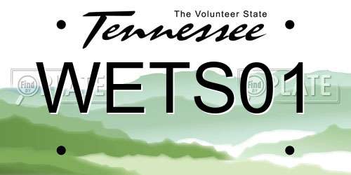WETS01 Tennessee License Plate