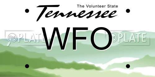 WFO Tennessee License Plate