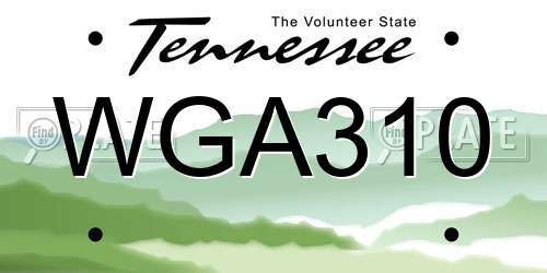 WGA310 Tennessee License Plate