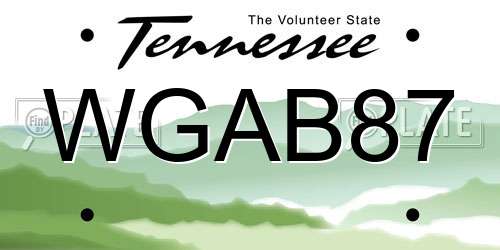 WGAB87 Tennessee License Plate